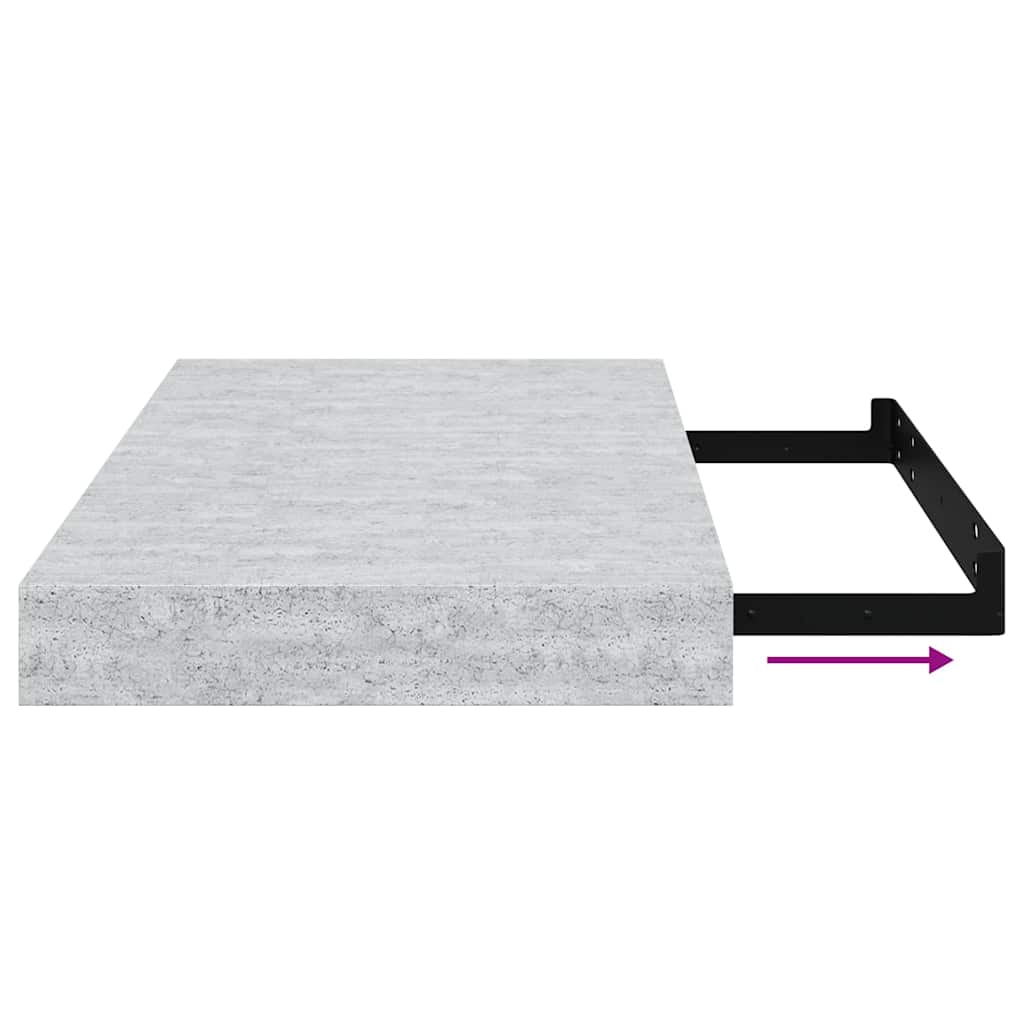 vidaXL Floating Wall Shelves 4 pcs Concrete Grey 40x23x3.8 cm MDF