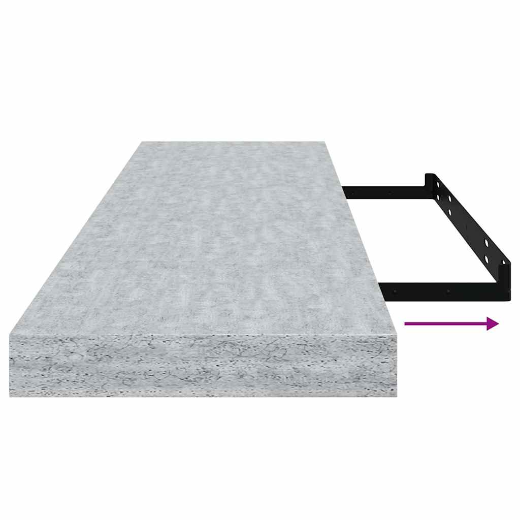 vidaXL Floating Wall Shelves 4 pcs Concrete Grey 90x23.5x3.8 cm MDF