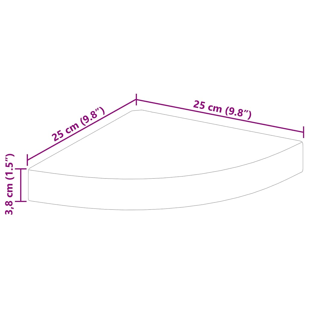 326632 vidaXL Wall Corner Shelves 4 pcs Oak and White 25x25x3,8 cm MDF