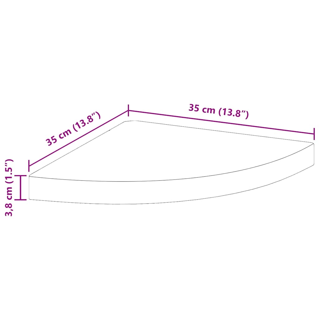 vidaXL Wall Corner Shelf | Concrete grey | Honeycomb MDF | 35 cm corner size