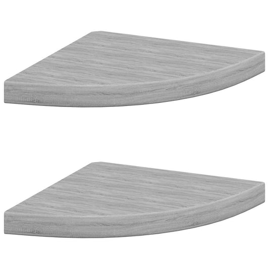 vidaXL Wall Corner Shelves 2 pcs Concrete Grey 35x35x3.8 cm MDF