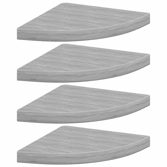 326644 vidaXL Wall Corner Shelves 4 pcs Concrete Grey 35x35x3,8 cm MDF