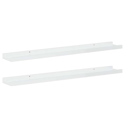 326650 vidaXL Wall Shelves 2 pcs High Gloss White 80x9x3 cm
