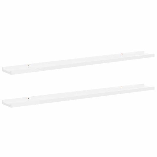 326651 vidaXL Wall Shelves 2 pcs High Gloss White 100x9x3 cm