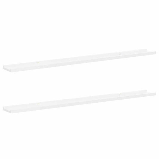 326652 vidaXL Wall Shelves 2 pcs High Gloss White 115x9x3 cm