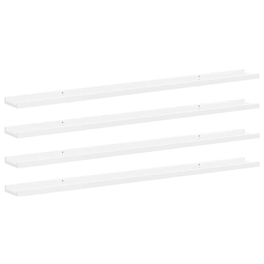 326657 vidaXL Wall Shelves 4 pcs High Gloss White 115x9x3 cm