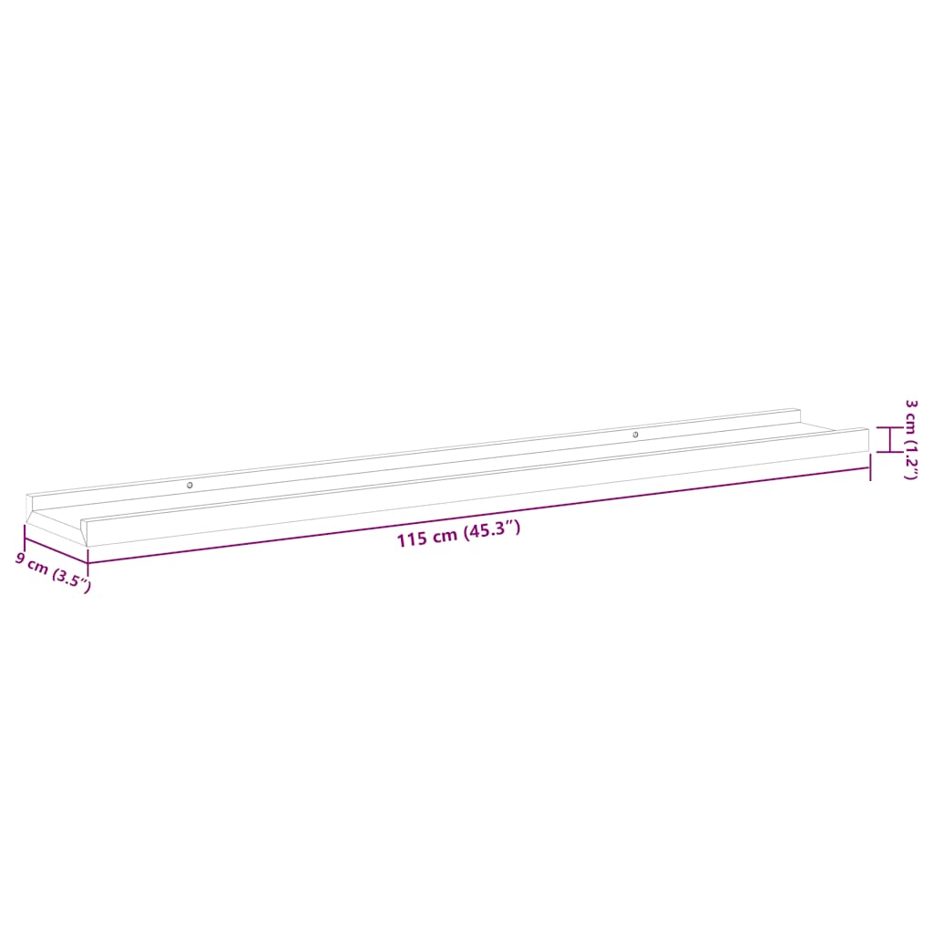 vidaXL Wall Shelves 4 pcs High Gloss White 115x9x3 cm