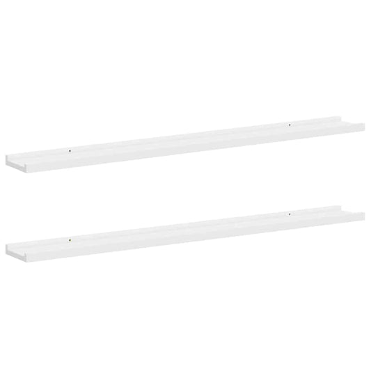 326658 vidaXL Wall Shelves 2 pcs White 100x9x3 cm