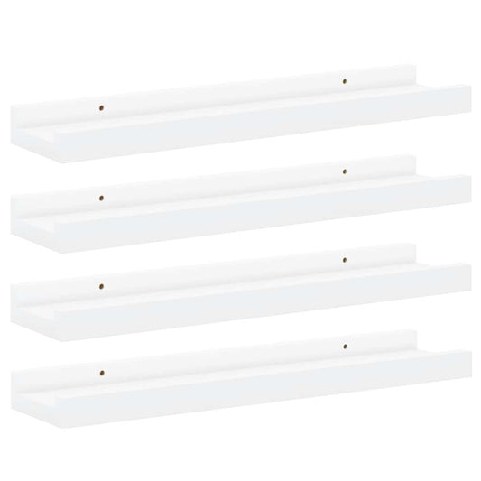 vidaXL Wall Shelves 4 pcs White 40x9x3 cm