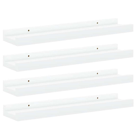 326660 vidaXL Wall Shelves 4 pcs White 40x9x3 cm