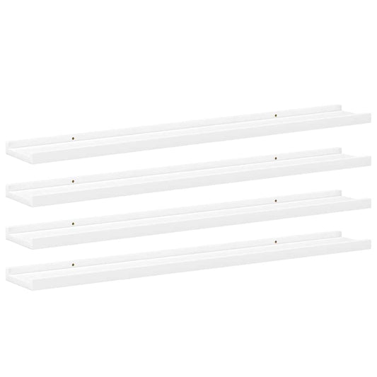 326663 vidaXL Wall Shelves 4 pcs White 100x9x3 cm
