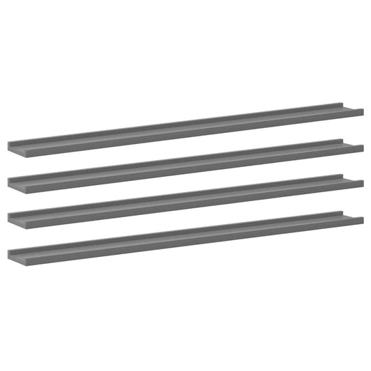 326678 vidaXL Wall Shelves 4 pcs Grey 115x9x3 cm