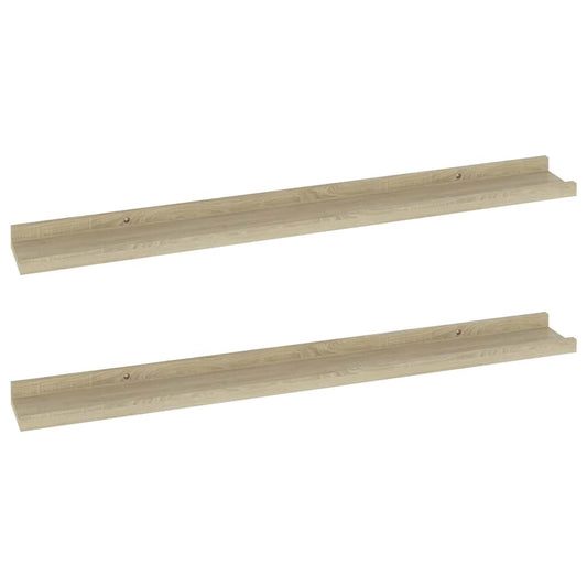 326681 vidaXL Wall Shelves 2 pcs Sonoma Oak 80x9x3 cm