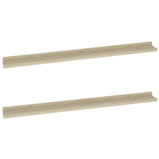 326682 vidaXL Wall Shelves 2 pcs Sonoma Oak 100x9x3 cm