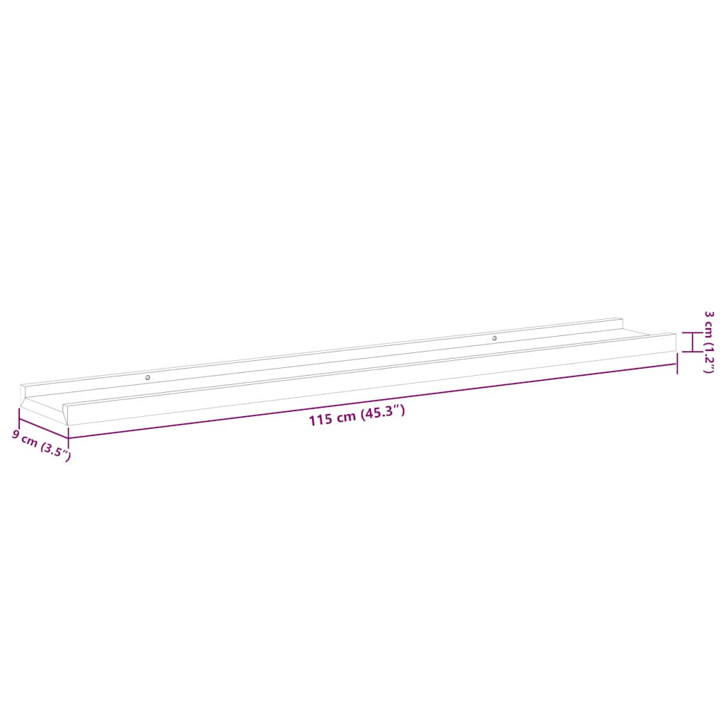 vidaXL Wall Shelves 2 pcs Sonoma Oak 115x9x3 cm