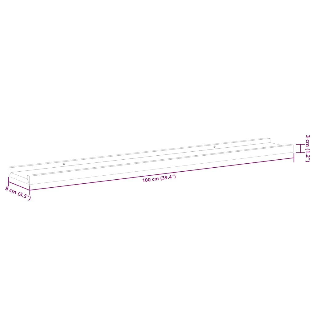 vidaXL Wall Shelves 2 pcs White and Sonoma Oak 100x9x3 cm