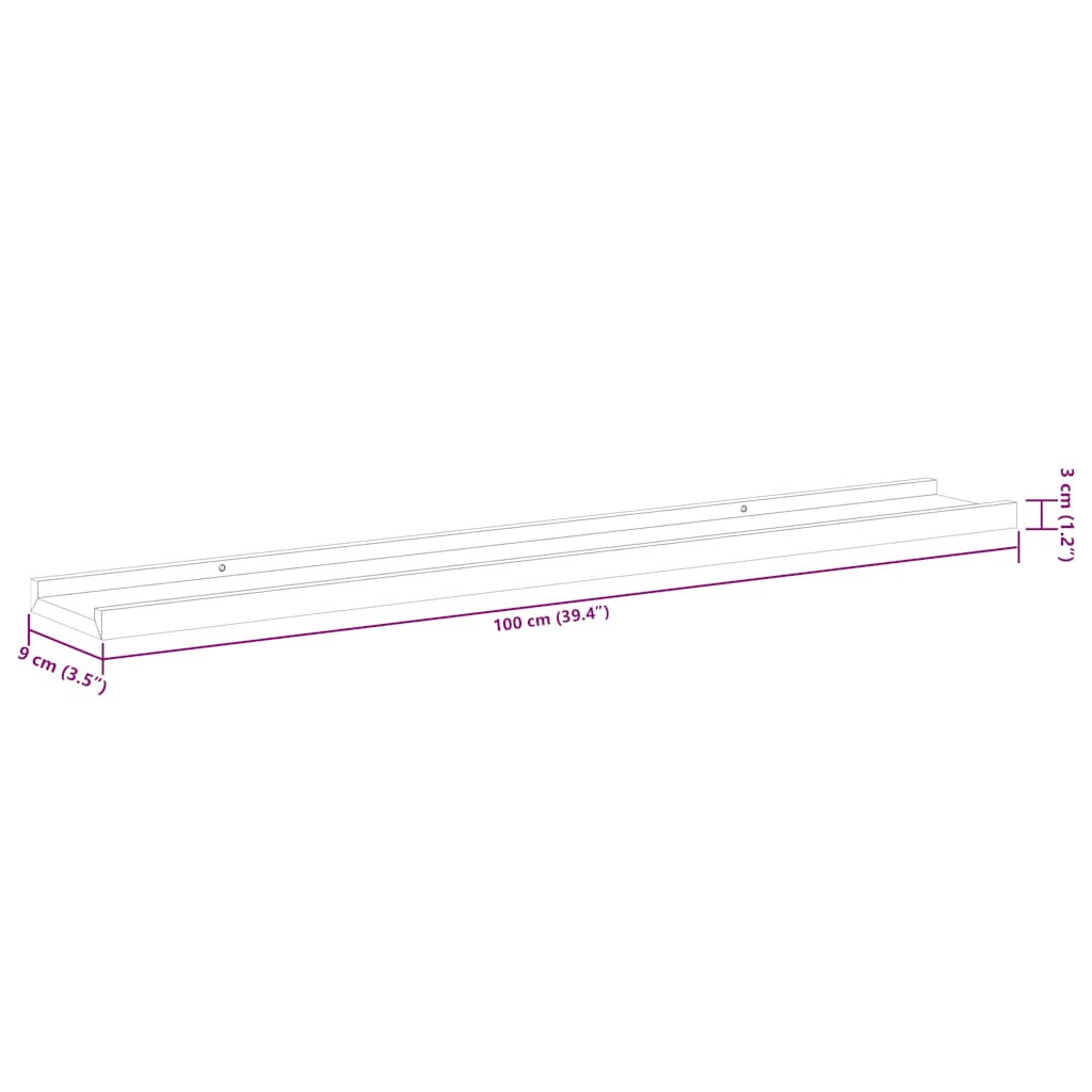 vidaXL Wall Shelf | Set of 4 | White and Sonoma Oak | MDF | Medium