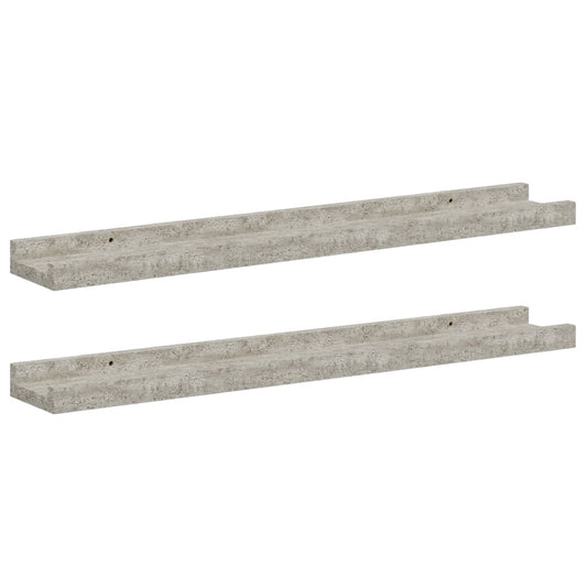 326700 vidaXL Wall Shelves 2 pcs Concrete Grey 60x9x3 cm