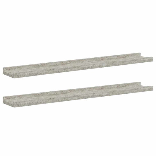 326701 vidaXL Wall Shelves 2 pcs Concrete Grey 80x9x3 cm