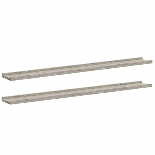 vidaXL Wall Shelves 2 pcs Concrete Grey 100x9x3 cm