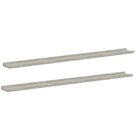 vidaXL Wall Shelves 2 pcs Concrete Grey 115x9x3 cm