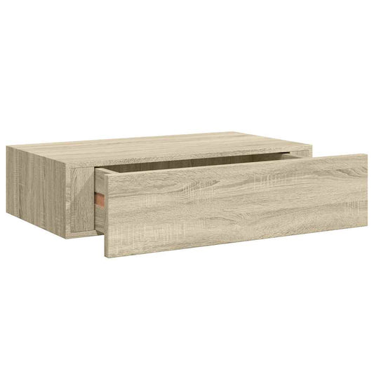 vidaXL Drawer Shelf | Oak | MDF, metal | Medium | Wall mounting | Drawer Shelf