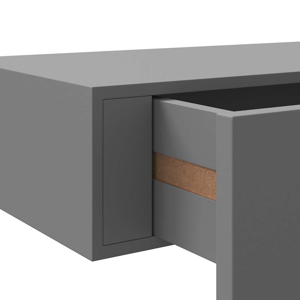 vidaXL Wall-mounted Drawer Shelves 2 pcs Grey 60x23.5x10cm MDF
