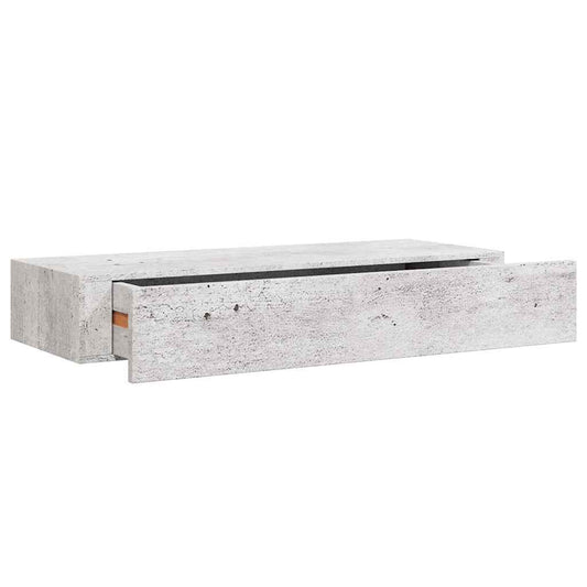 330265 vidaXL Wall-mounted Drawer Shelf Concrete Grey 60x23,5x10cm MDF