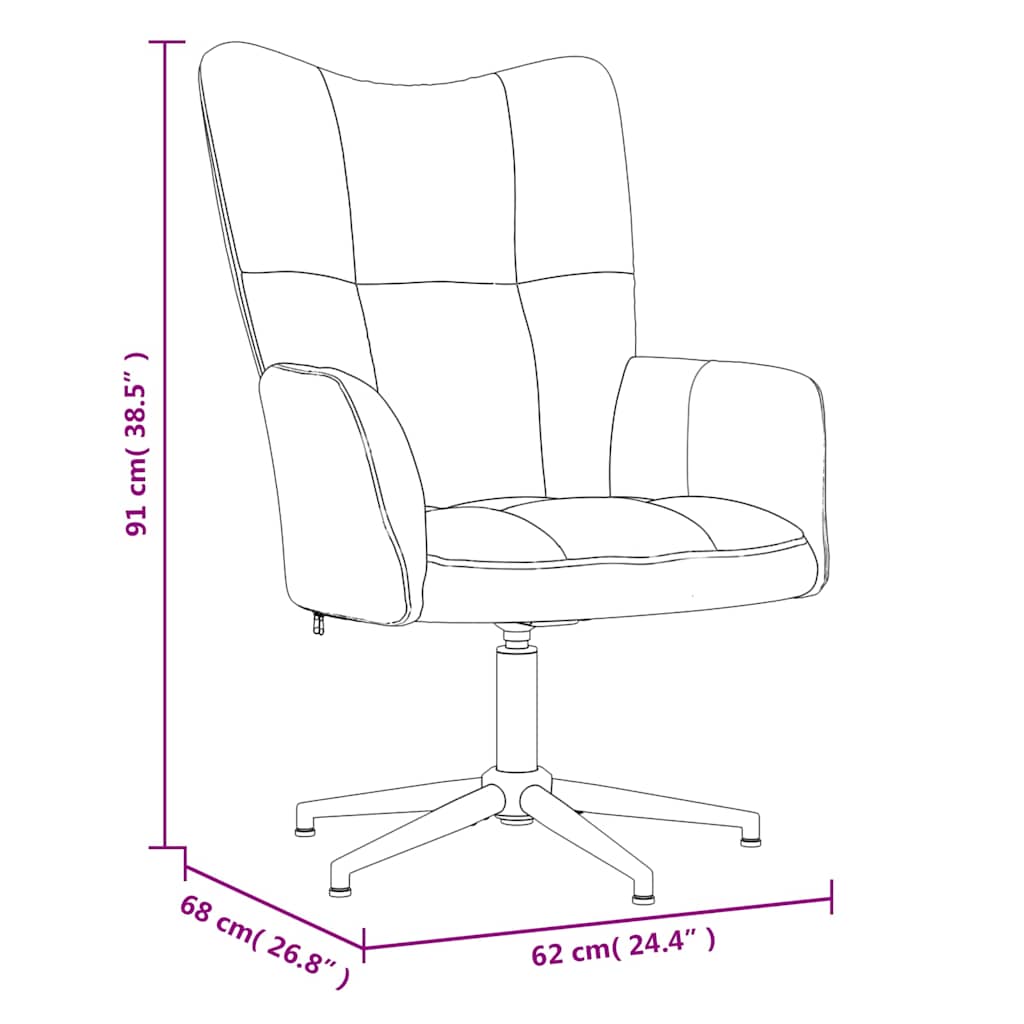 vidaXL Relaxing Chair with a Stool Brown Velvet