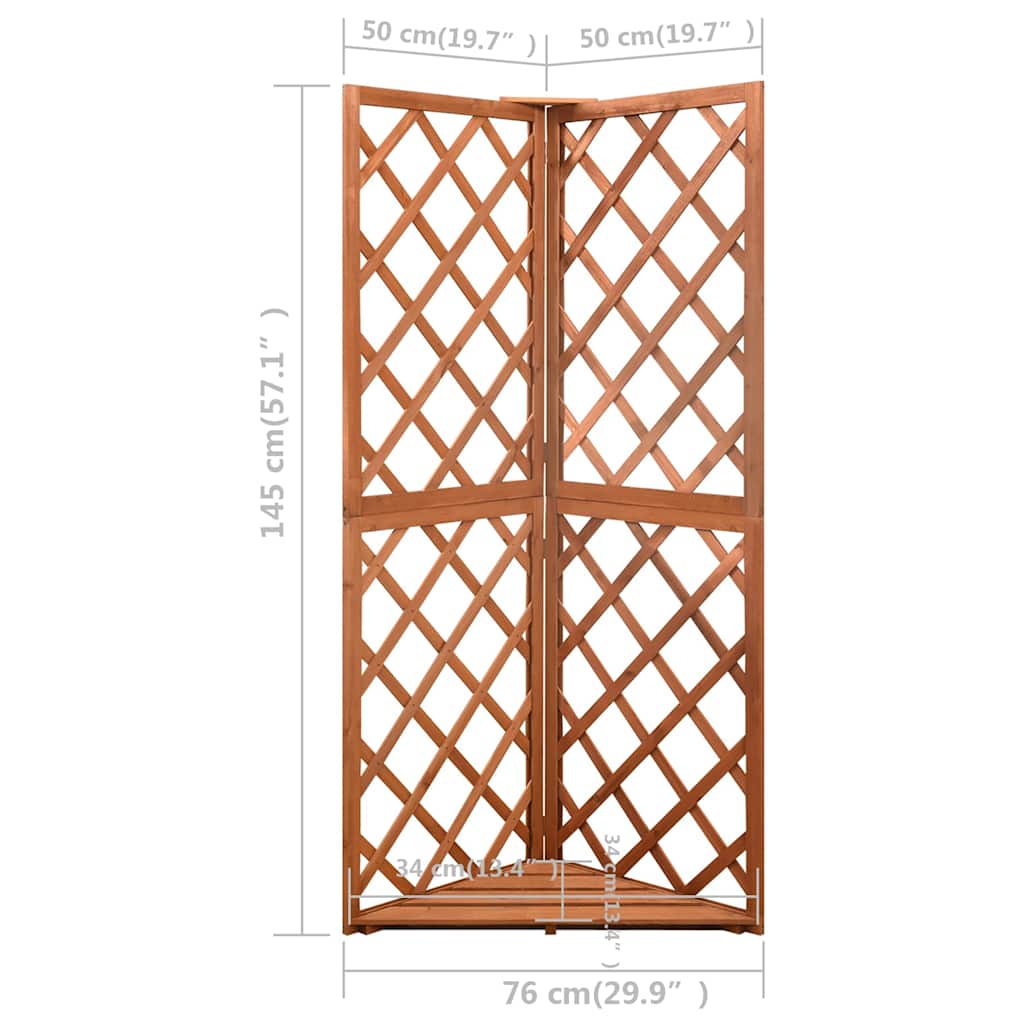 316407 vidaXL Corner Trellis 50x50x145 cm Solid Fir Wood