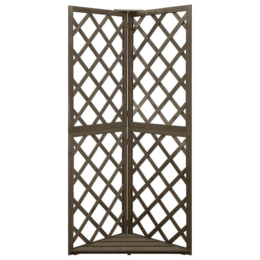 316408 vidaXL Corner Trellis Grey 50x50x145 cm Solid Fir Wood