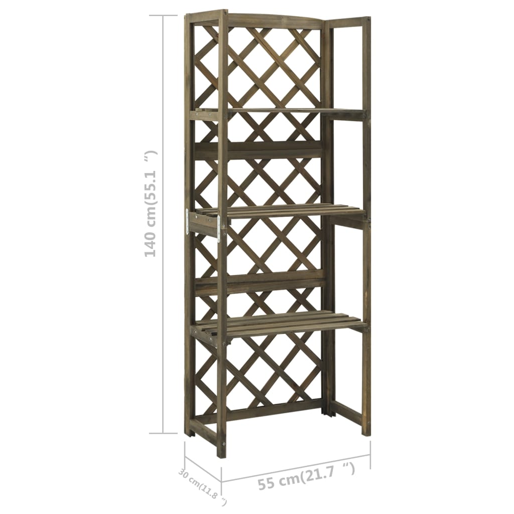 vidaXL Trellis | Grey | Solid fir wood | 55x30x140 cm | Shelving | Trellis