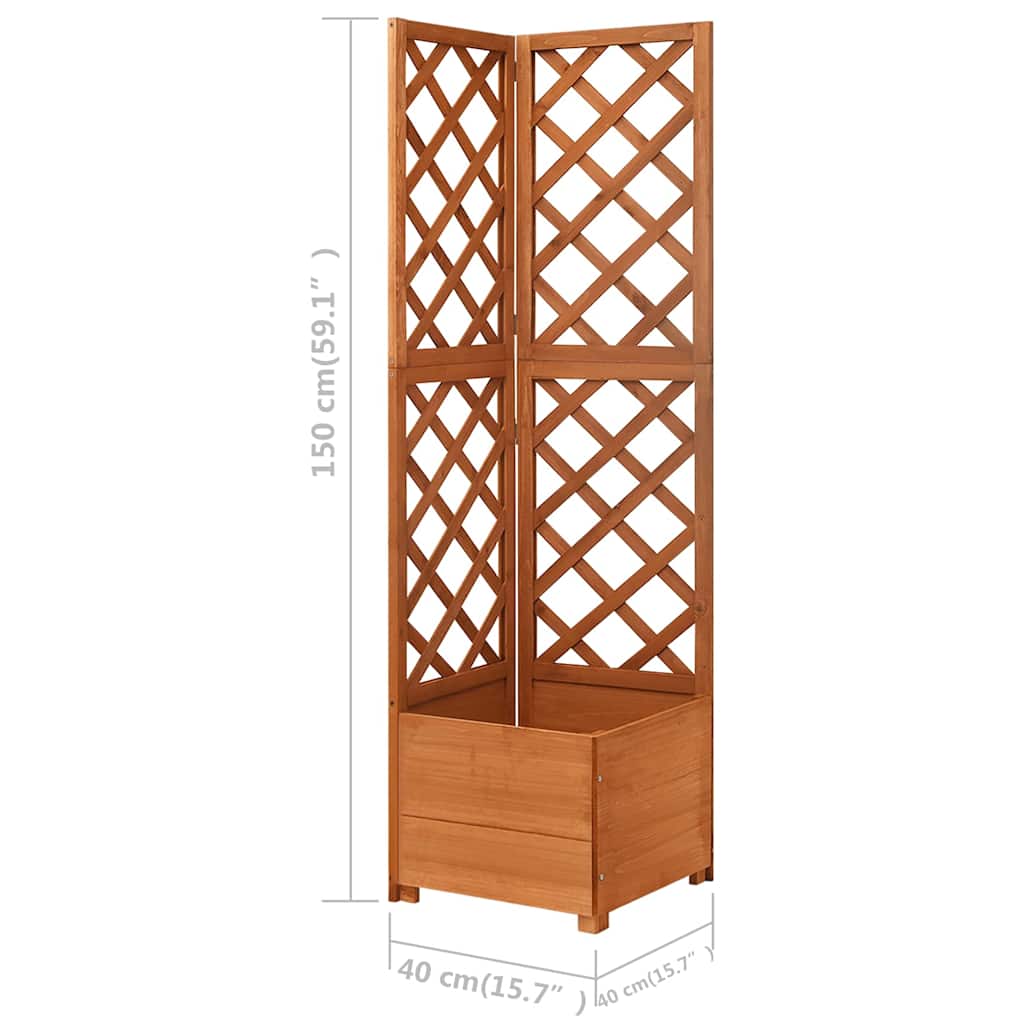 316411 vidaXL Corner Trellis Planter 40x40x150 cm Solid Fir Wood