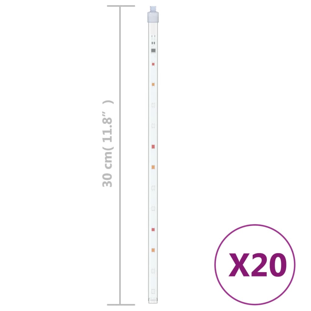 vidaXL Meteor Lights 20 pcs 30 cm Colourful 480 LEDs Indoor Outdoor