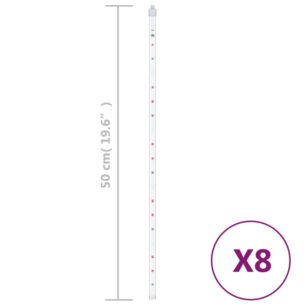 vidaXL Meteor Light | Set of 8 | Multicolour | Plastic | 50 cm | Colourful