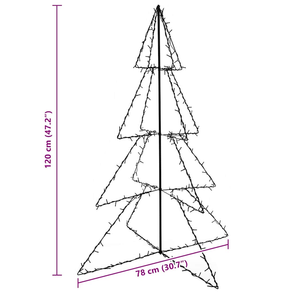 vidaXL Christmas Cone Tree 160 LEDs Indoor and Outdoor 78x120 cm
