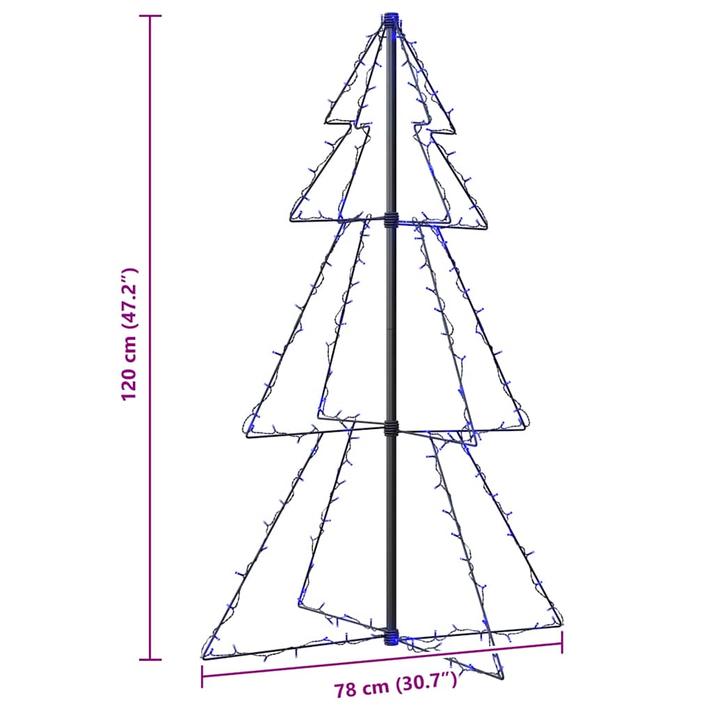 vidaXL Christmas Cone Tree 160 LEDs Indoor and Outdoor 78x120 cm