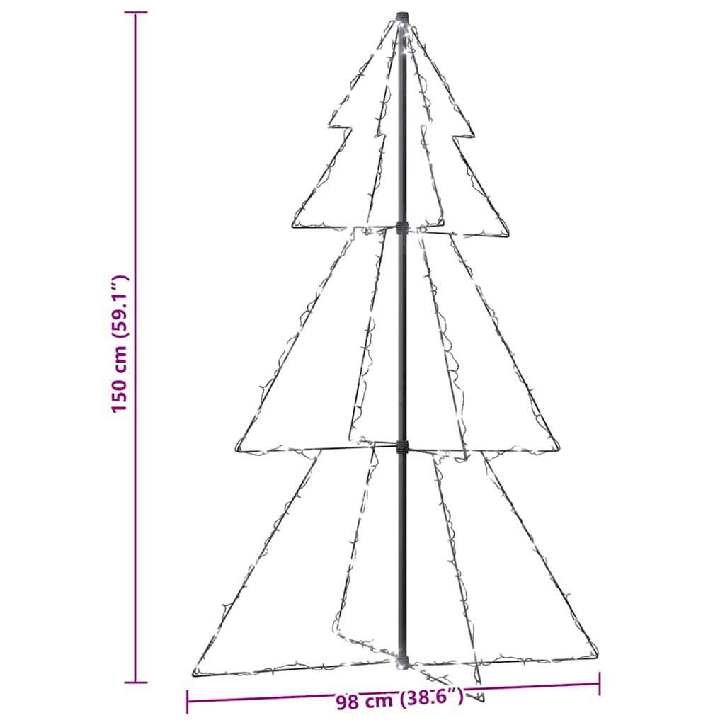 vidaXL Christmas Cone Tree 200 LEDs Indoor and Outdoor 98x150 cm
