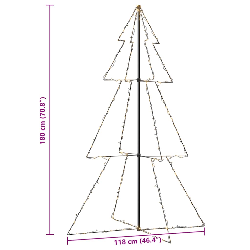 vidaXL Christmas Cone Tree 240 LEDs Indoor and Outdoor 118x180 cm