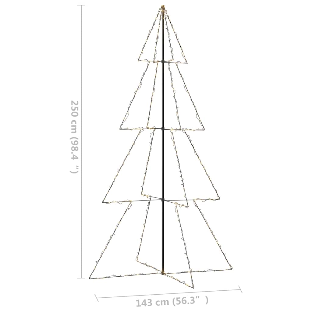 vidaXL Christmas Cone Tree 360 LEDs Indoor and Outdoor 143x250 cm