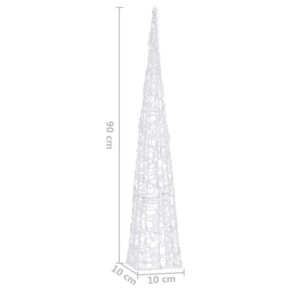 vidaXL Acrylic Decorative LED Light Cone Warm White 90 cm