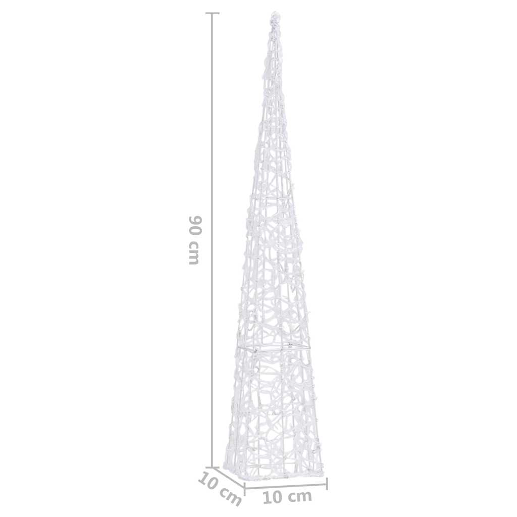 328959 vidaXL Acrylic Decorative LED Light Cone Warm White 90 cm