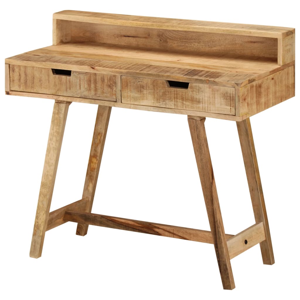 vidaXL Desk | Natural wood | Solid rough mango wood | Medium | Desk