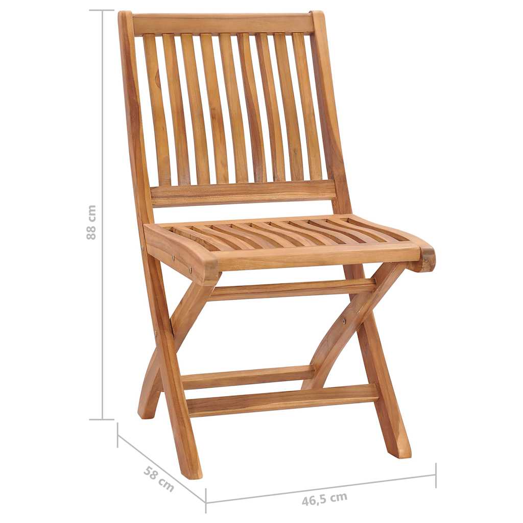 vidaXL Folding Garden Chairs 6 pcs Solid Teak Wood