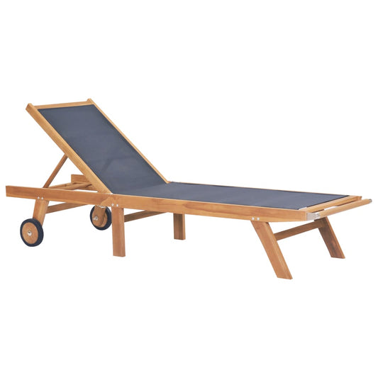 vidaXL Sunlounger | Brown | Solid Teak wood | Standard | Foldable | Sunlounger