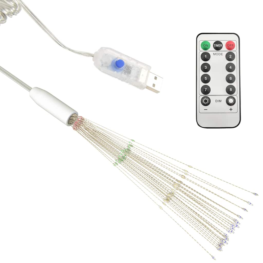 328609 vidaXL Outdoor Christmas Firecrack Lights 2pcs Multicolour 20cm 280 LEDs