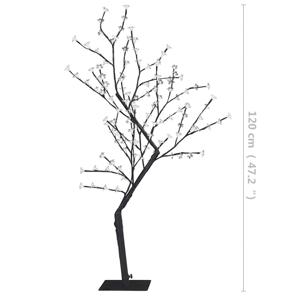 vidaXL Christmas Tree 128 LEDs Blue Light Cherry Blossom 120 cm