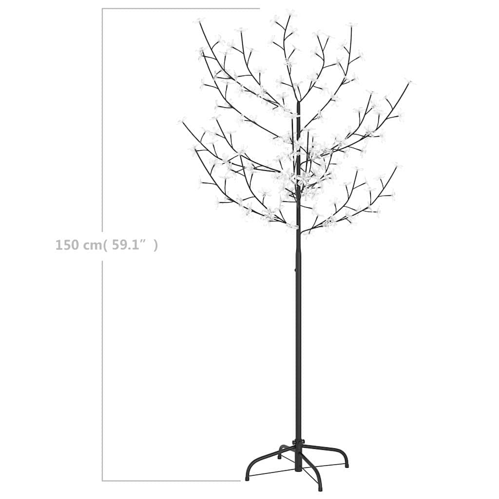 vidaXL Christmas Tree 120 LEDs Cold White Light Cherry Blossom 150 cm