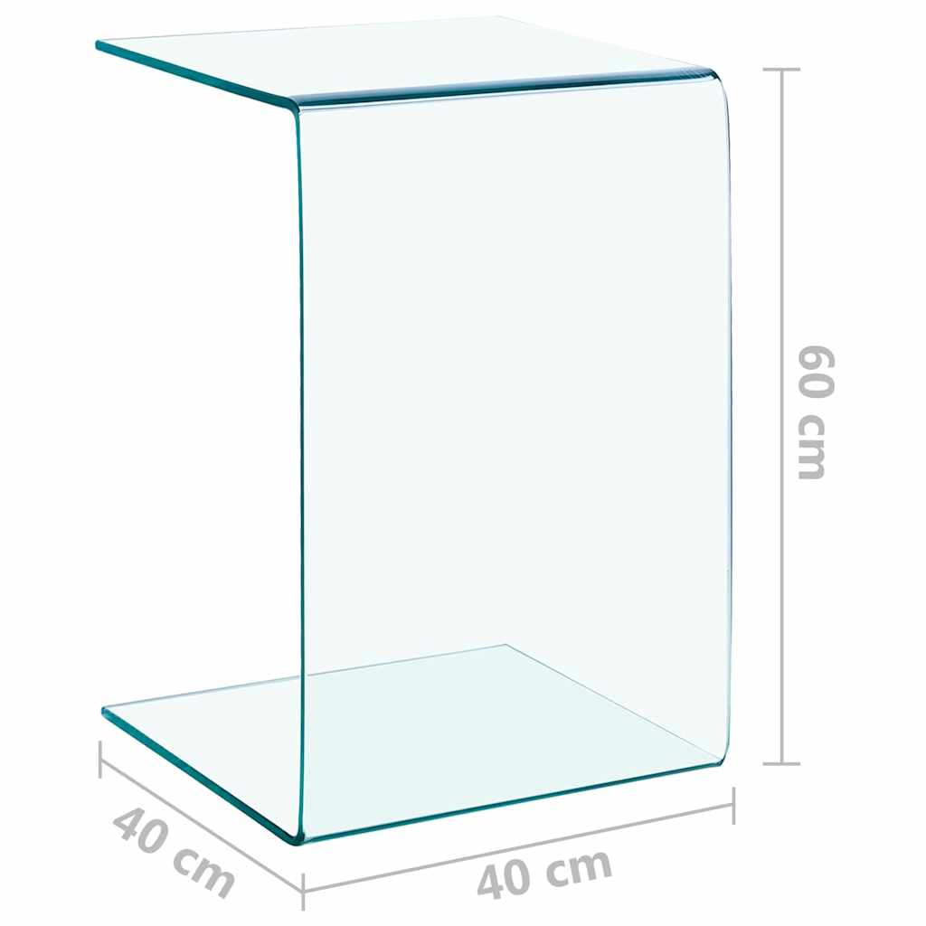 vidaXL Side Table 40x40x60 cm Tempered Glass