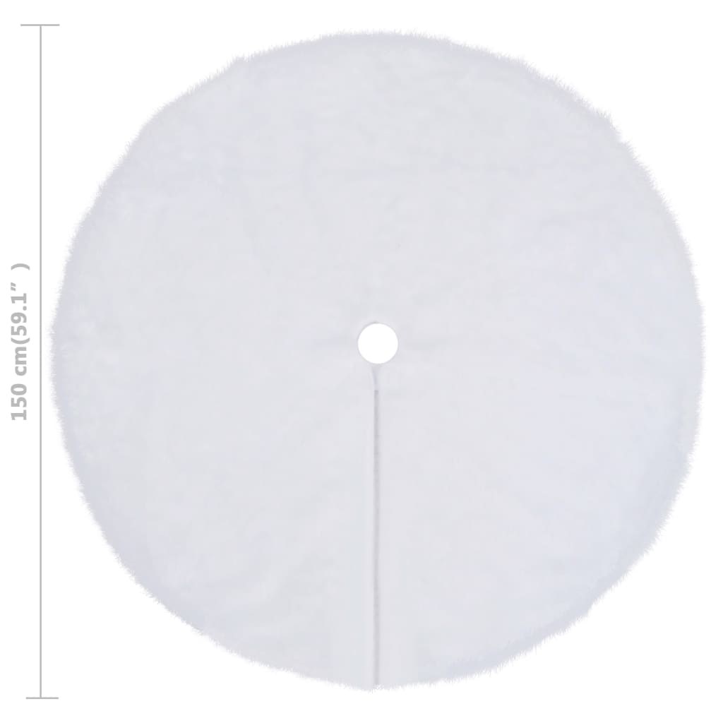 vidaXL Christmas Tree Skirt White 150 cm Faux Fur